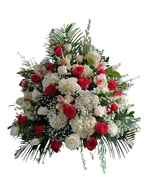 Ramo abanico Fúnebre Ref. Hortensias