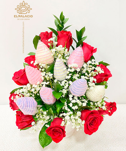 Chocofresas con flores Ref. 86