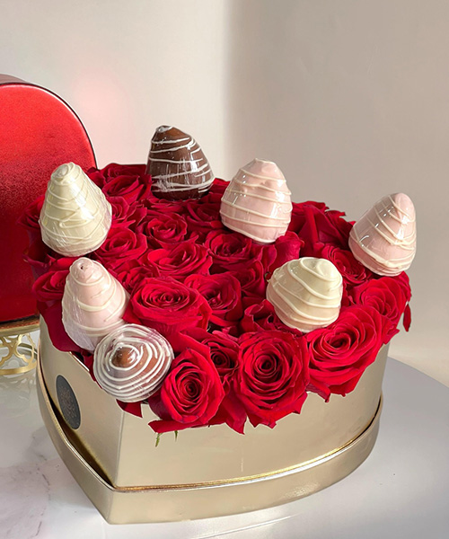 Caja corazón de rosas Ref. 14
