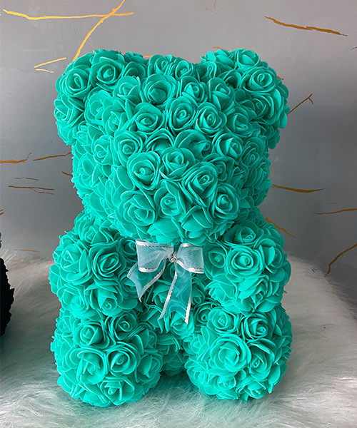 Oso de flores teddy mediano color verde