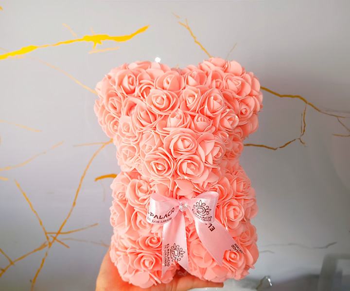 Oso de flores teddy mini color coral - 200