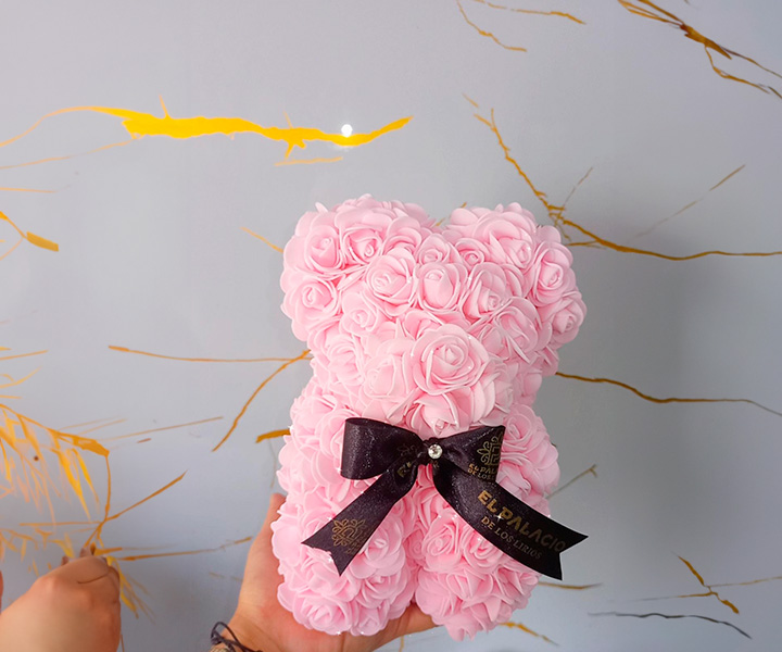 Oso de flores teddy mini color rosa claro - 202